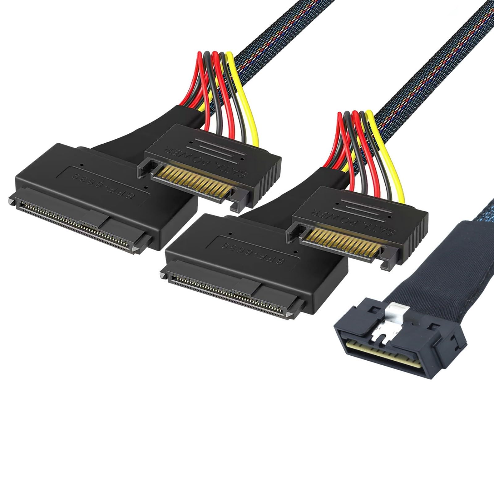 Cable flexible NVME PCIe HDDs SFF 8654 8I a 2 adaptadores SFF 8639 para adaptador de cable de transmisión de datos