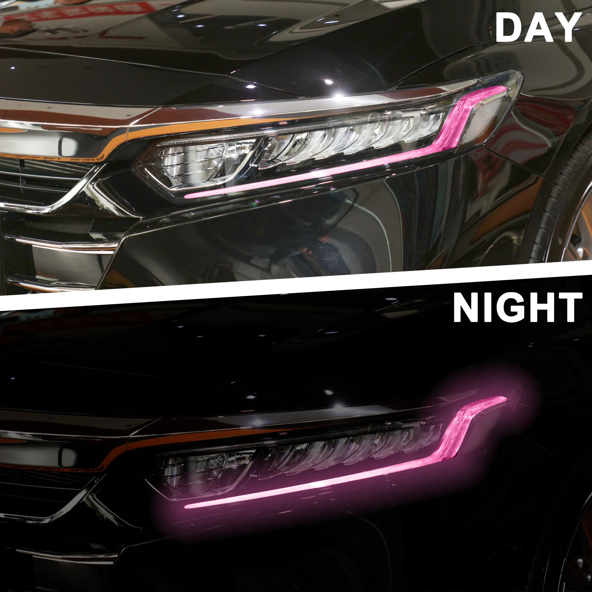 EZAUTOWRAP 12x72 Glossy Hot Pink Vinyl Film For Headlights, Fog Lights, Sidemarkers