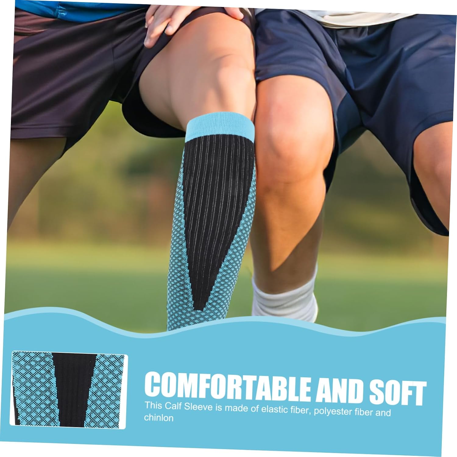 Abaodam 1 Pair Compression Calf Sleeves for Sports Breathable Elastic Calf Socks for Running Basketball Cycling Unisex