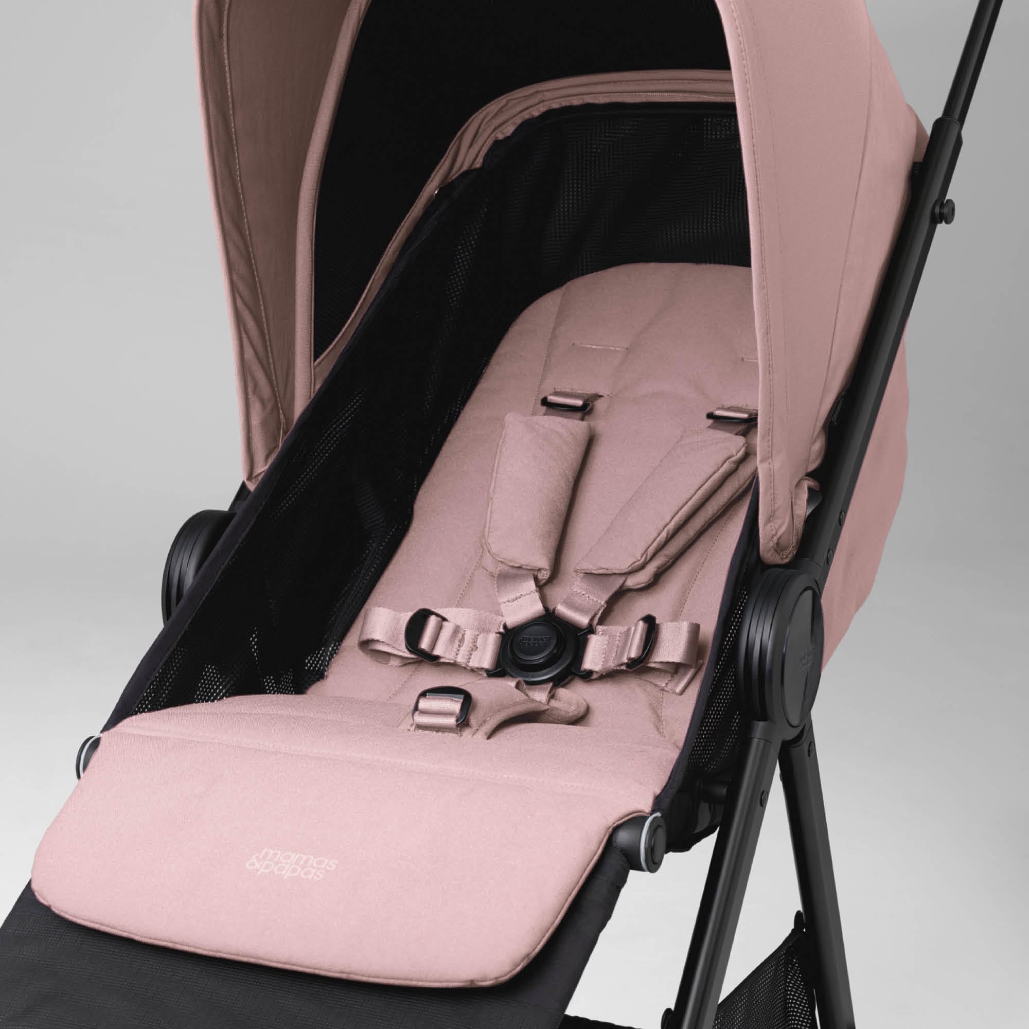 Mamas & Papas Libro Poussette de voyage légère, pliable à une main, rangement compact, siège plat, nouveau-né à 4 ans, rose pivoine