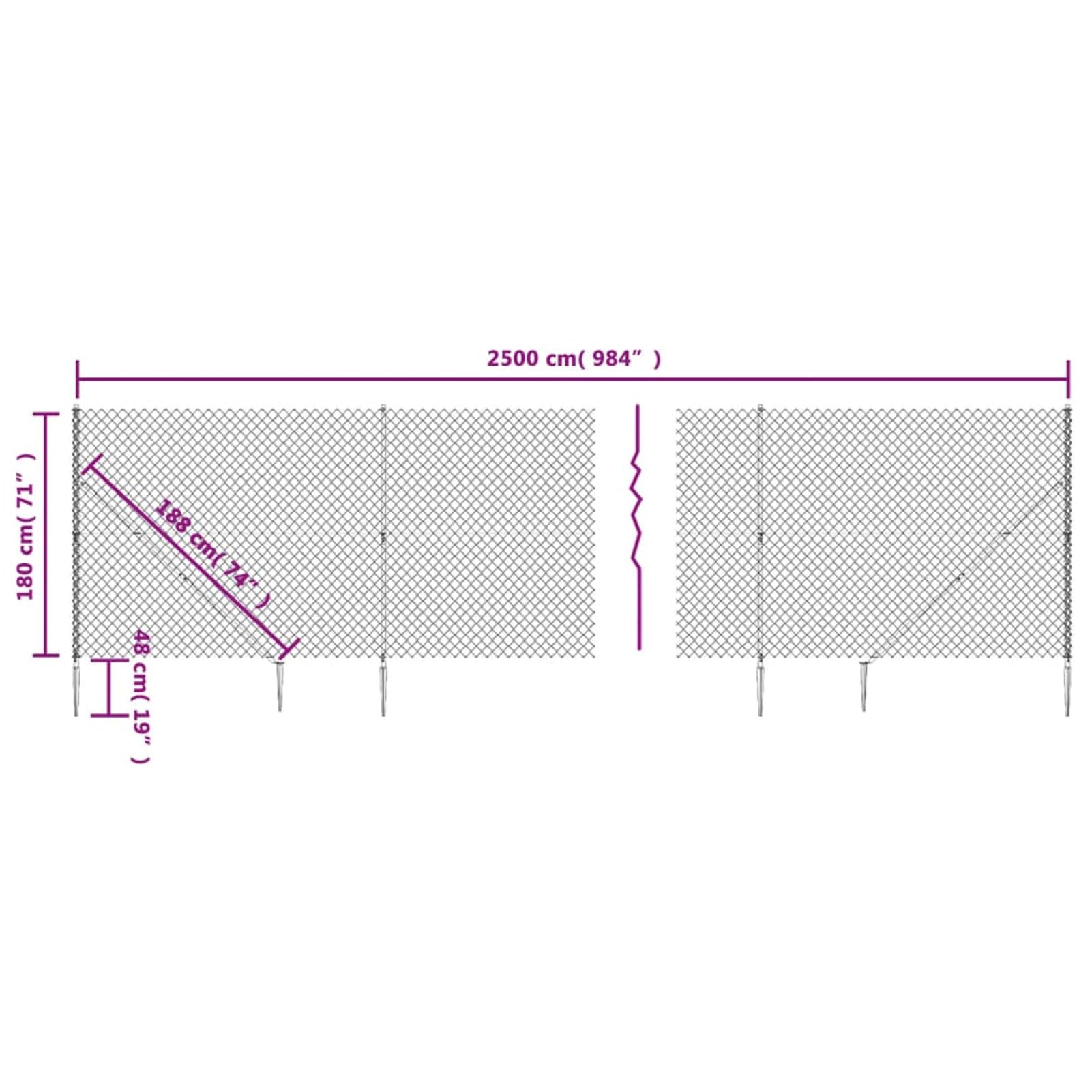 Cerca de Alambre con Pinchos de Anclaje Vallas de Jardin Vallas metalicas Malla Jardin Vallas para Jardin metalicas Exterior Verde 1,8x25 m 153933