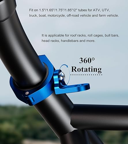 Miniatura 7 de BRCOVAN 2 soportes de bandera de látigo, soporte de luz de látigo UTV de aleación de aluminio macizo, soporte de montaje de barra de luz LED