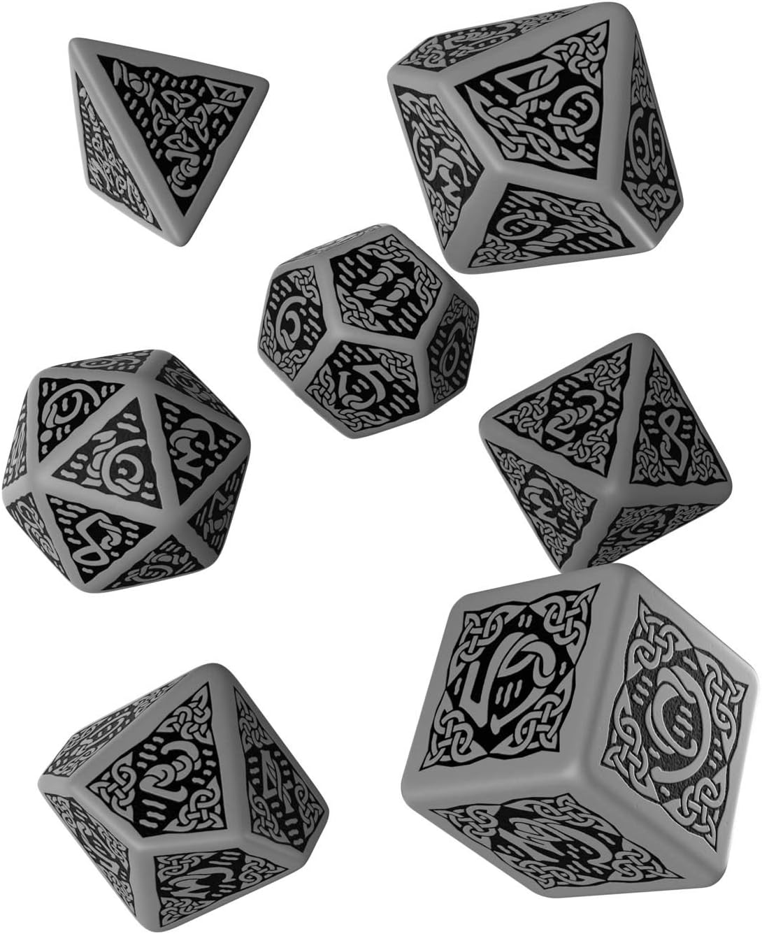 Celtic 3D Dice Gray/Black (7) Board Game