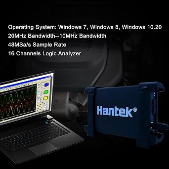 Hantek 6022BL 2 in 1 Function 48MSa/s Sample Rate 20MHz Bandwidth PC USB Digital Storage Oscilloscope + 16CH Logic Analyzer