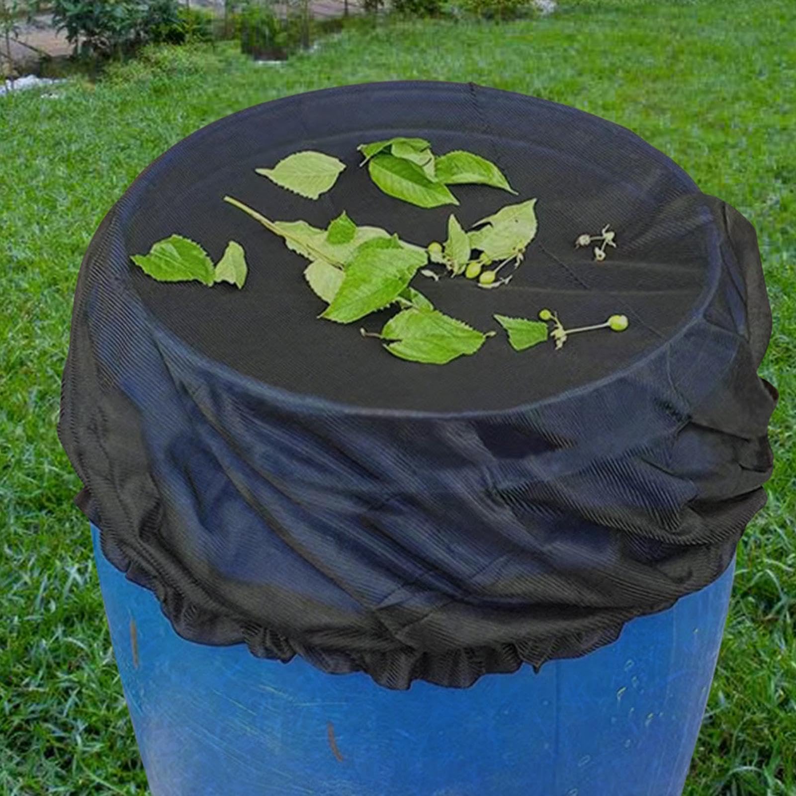 2 Pezzi Copertura Per Barile Pioggia Con Elastico, Rete Antizanzare 95cm Per Cisterna - 4