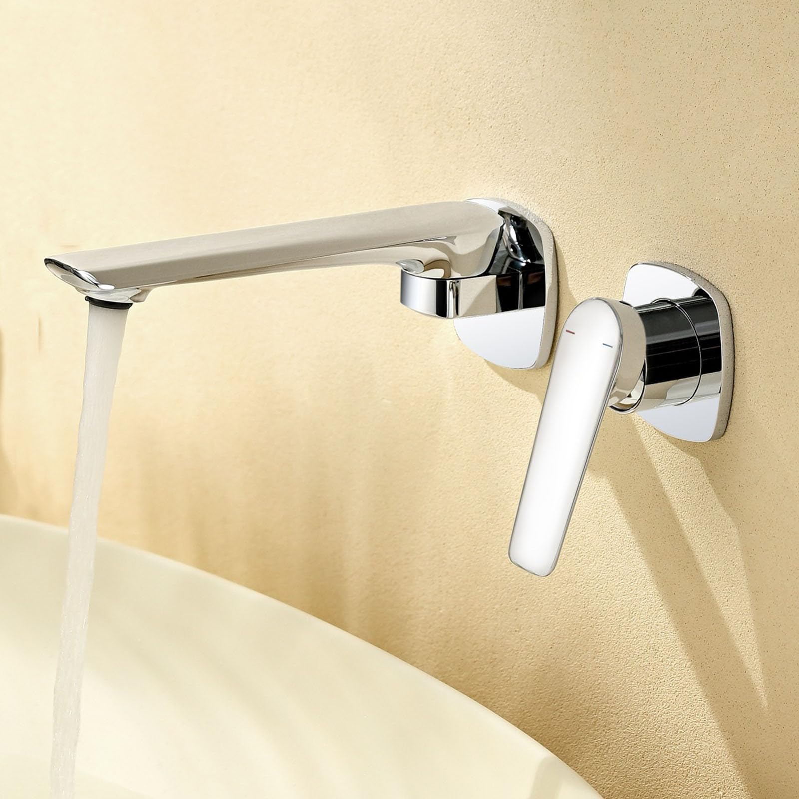 Itnxvkges Chrome Concealed Basin Tap Single Lever Bathroom Basin Mixer Tap Brass With Swivel Spout