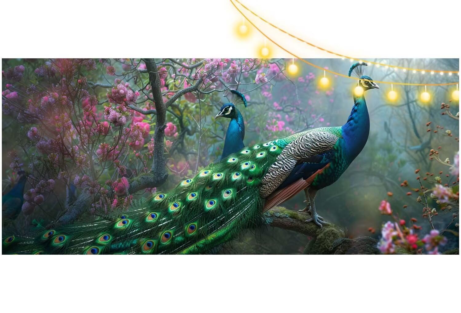 Diamond Painting Adulte Grand Format 180 x 90 cm, Diamond Painting Couple Peinture Diamant, Broderie Diamant Kit Complet 5D DIY Cristal Peinture Point de Croix pour Décoration Murale Maison Paon m379