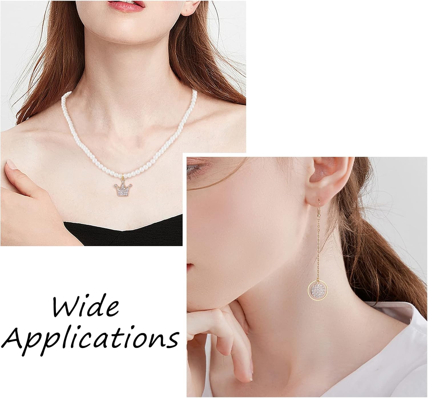 30 Pieces Alloy Rhinestone Pendants Clear Crystal Charm Heart Butterfly Crow Alloy Charm for Jewelry Necklace Bracelet Earring Making Crafts - Image 7