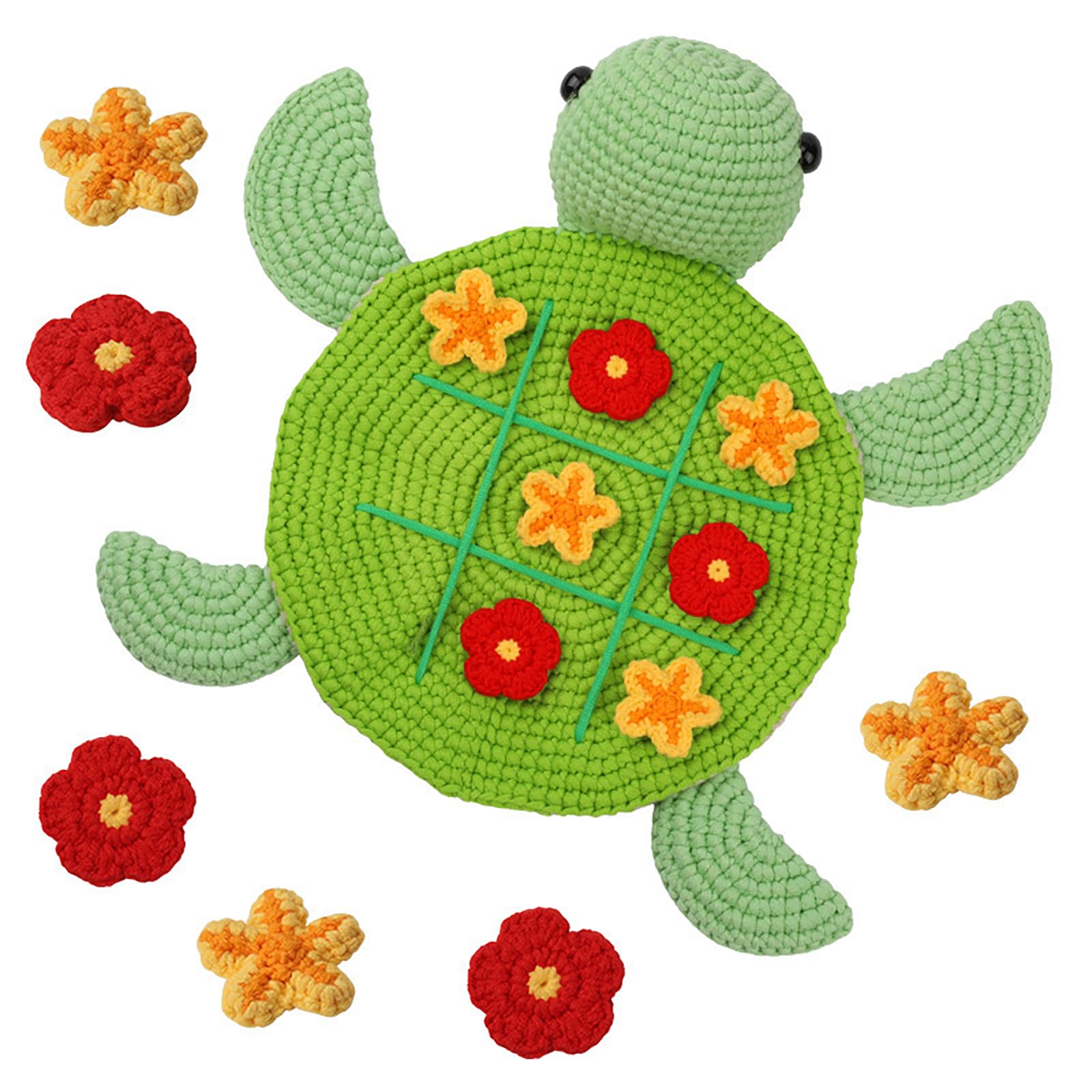 Tsophreniq Flower Handbag Set for Beginner with Video Tutorial Instruction Tortoises Crochet Sret with Knitting Accessories Yarn Hook Knitting Tool