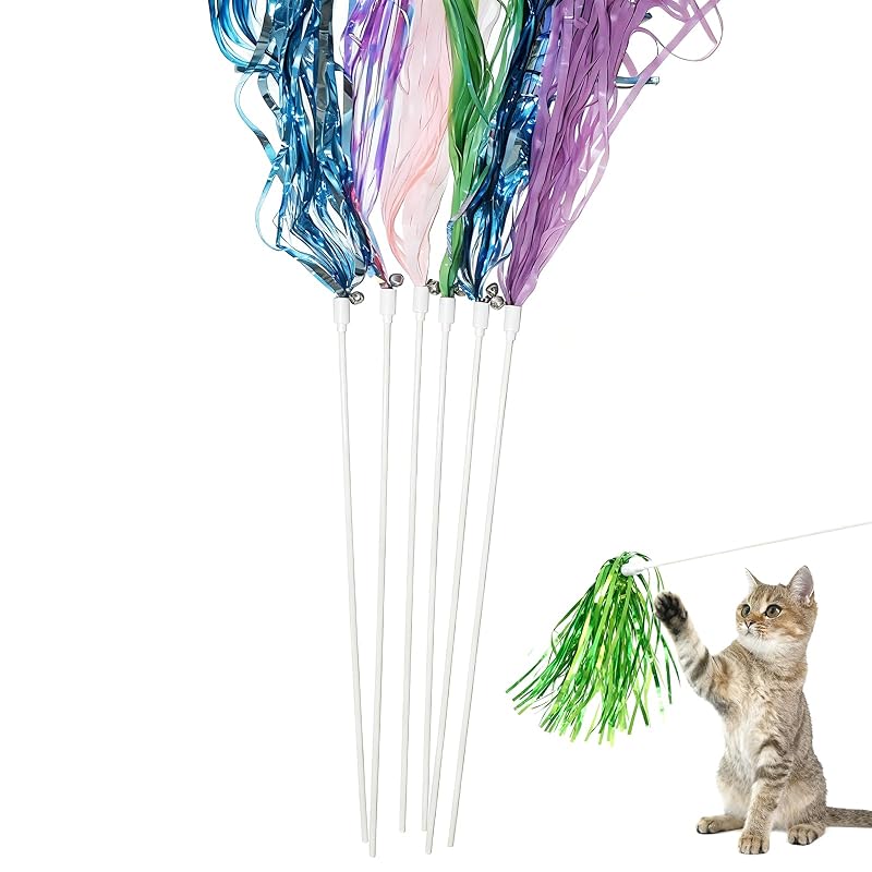 Brinquedo Vara Interativa Teaser para Gatos com Sino IUHKBH, Pacote com 6