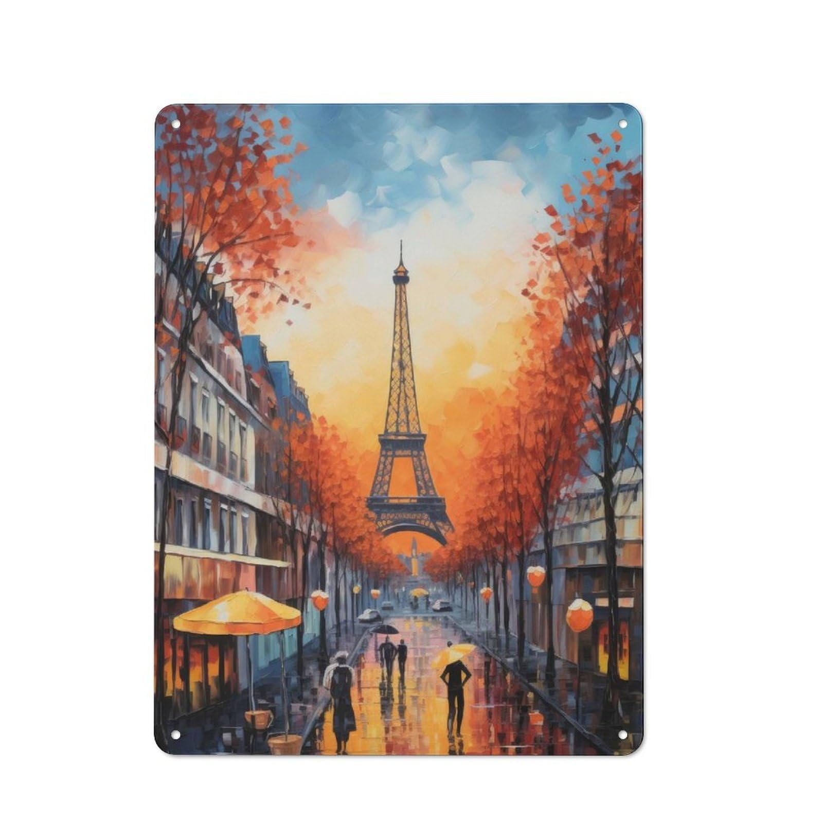 Paris Warehouse Style Metal Wall Decor 40x30cm, Industrial Metal Sign for Workspace, Cafe, Hallway Or Garage