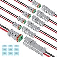 Vista 8 de Kit de 6 conectores Deutsch DT de 2 pines negro macho hembra arnés de cableado Deutsch Pigtail de 2 vías impermeable conector eléctrico automotriz