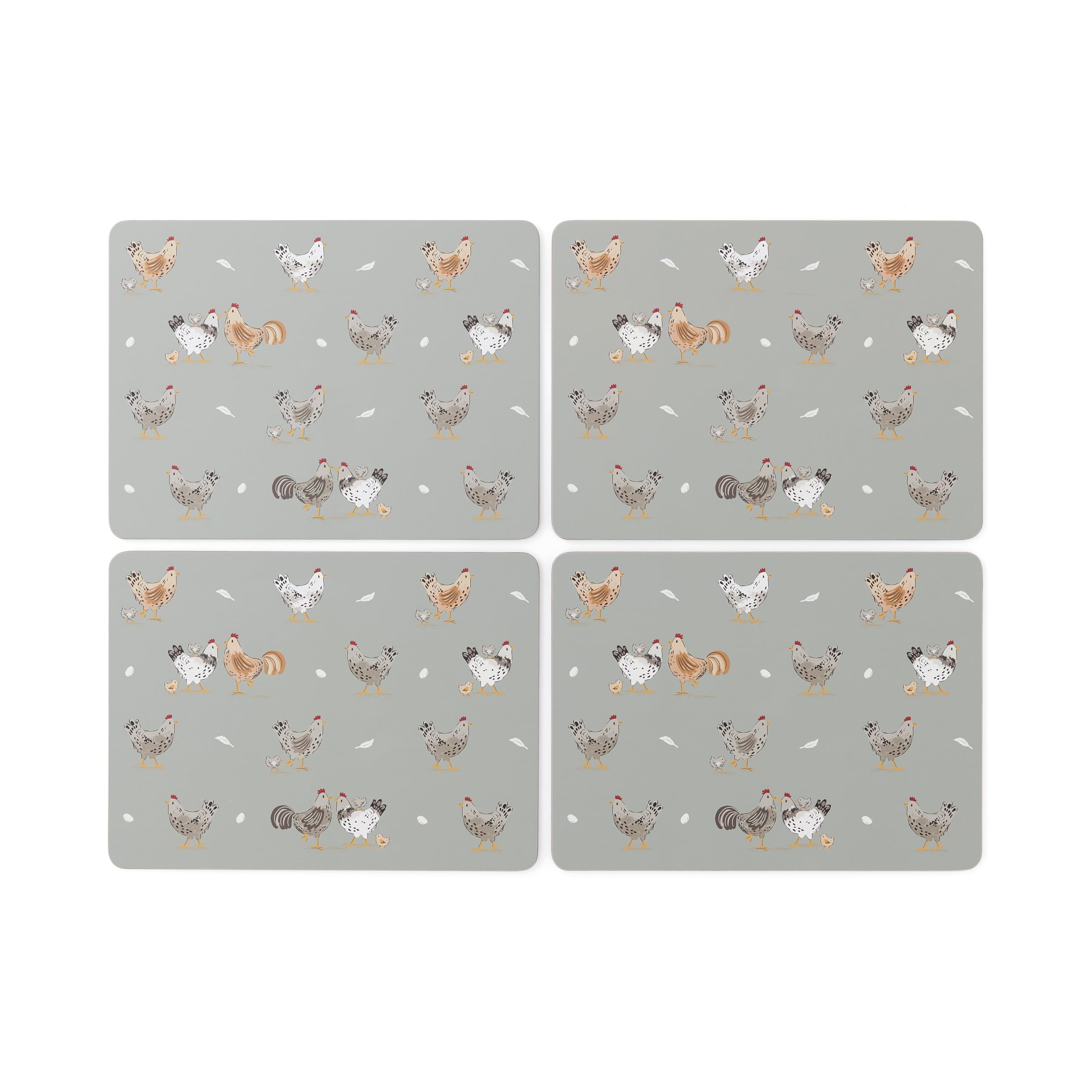 Cooksmart Hen House Lane Set of 4 Cork Placemats Table Mats