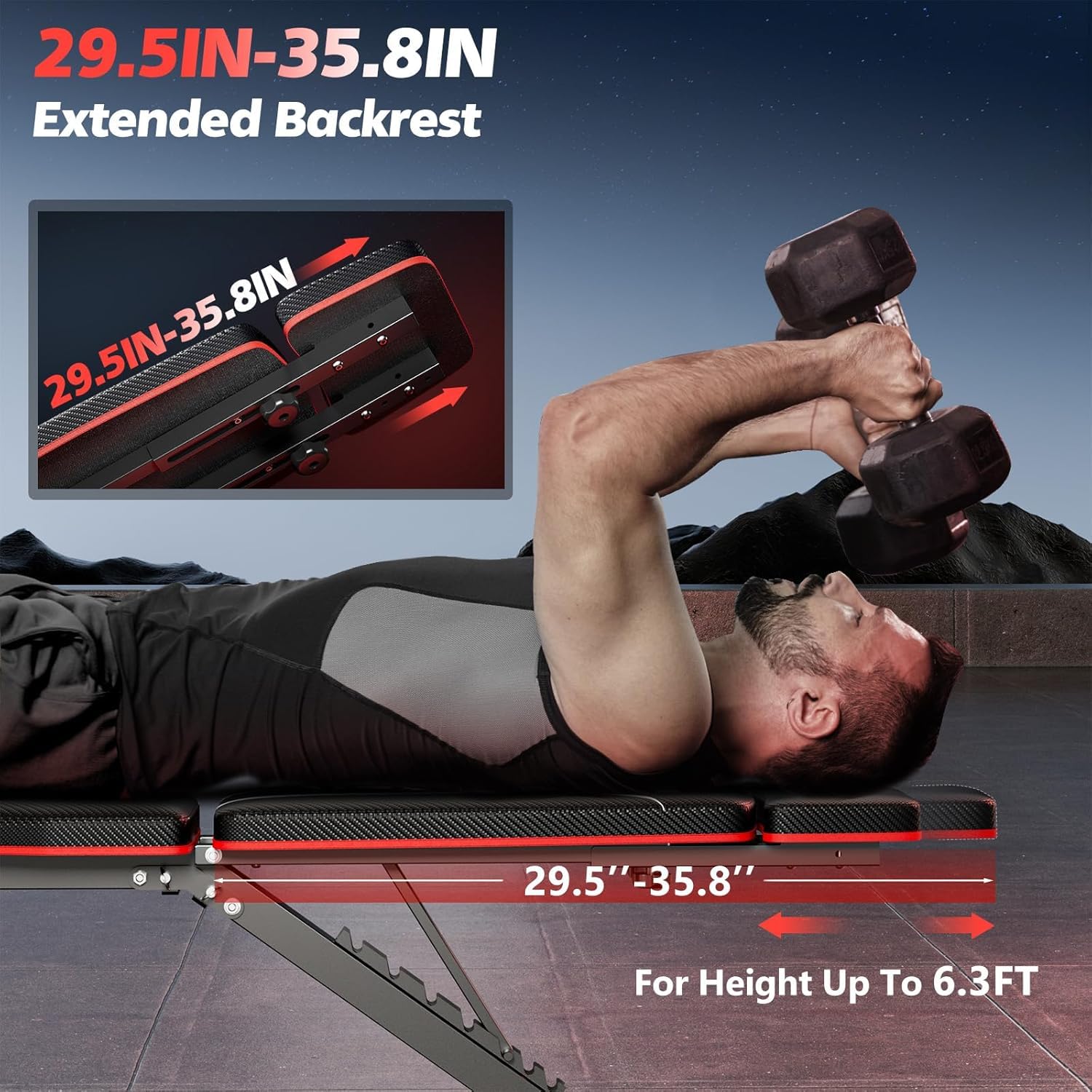 XDDIAS Klappbar Hantelbank, 10-fach Verstellbare Fitnessbank mit Beinstrecker & Curlpult, Multifunktion Trainingsbank für Schrägbank Flachbank für Home Gym Krafttraining, Platzsparende Hantelbank