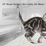 Marchul Enclosed Stainless Steel Cat Litter Box with Lid & Drawer Design, XL Extra Large for Indoor Cats, Metal Covered Cat Litter Box, Baffles for Anti-Leakag, with Litter Scoop & Litter Mat