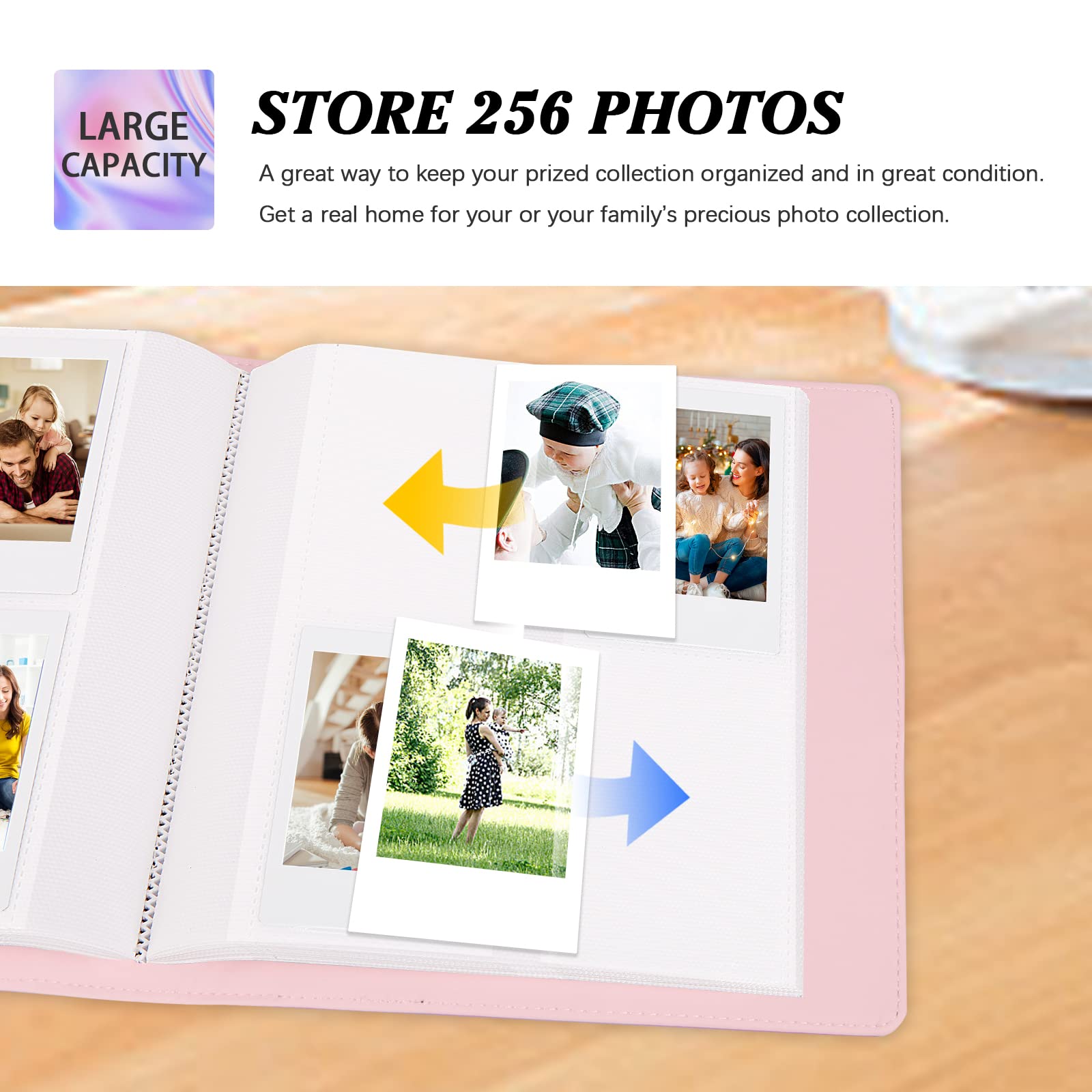 Álbum de 256 fotos para cámara Fujifilm Instax Mini, álbum de fotos de 2 x 3 para cámara instantánea Fujifilm Instax Mini 11 12 evo 9 90 70 40 8