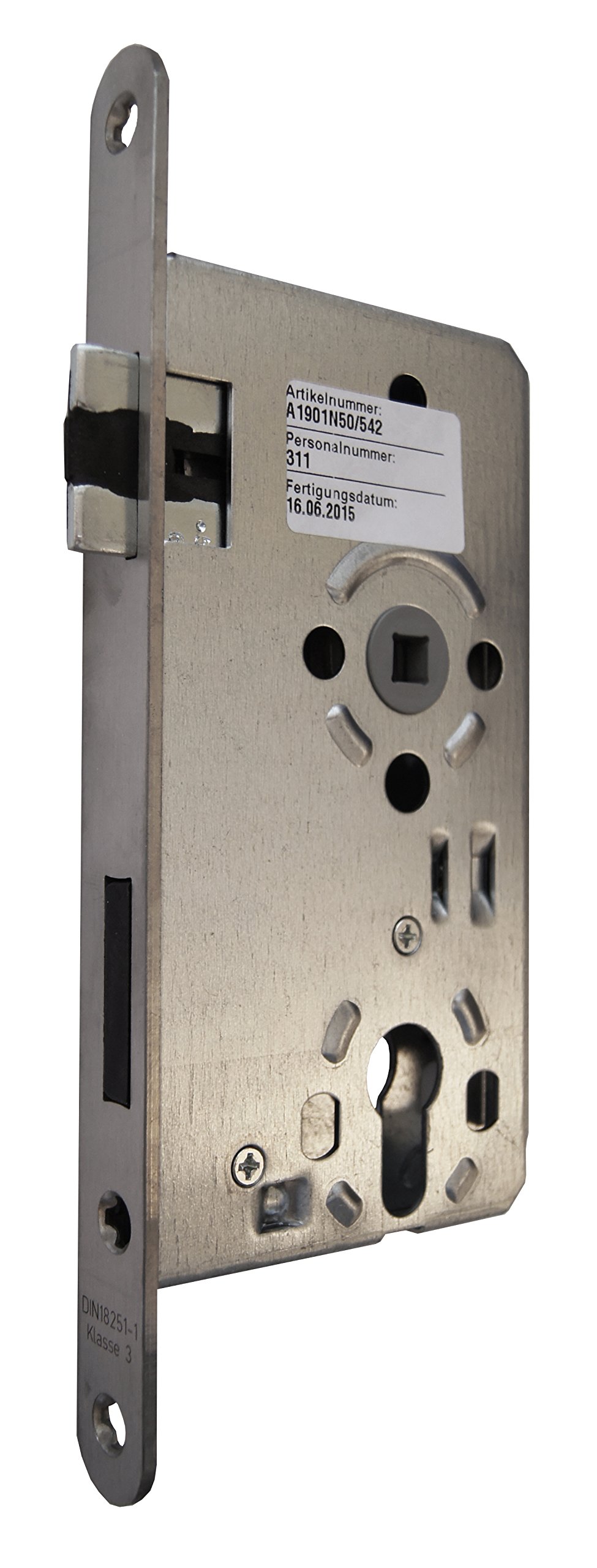 Alpertec Einsteckschloss DIN RECHTS Für Wohnungseingangstüren - Edelstahl Matt Mit 20mm Stulp