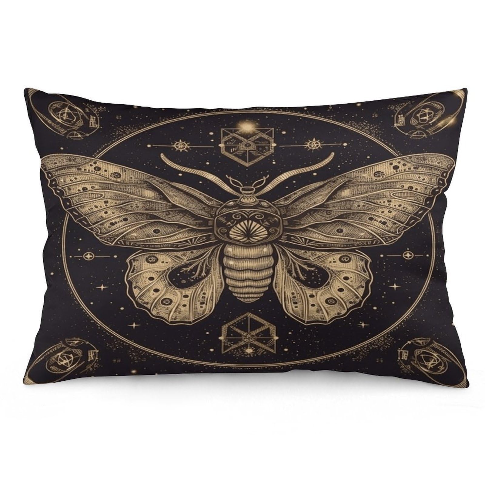Moth Throw Pillow Cover Soft Pillow Case Decorative Lumbar Pillow Cover Cozy Throw Pillowcase Polyester Rectangular Cushion Case Decor for Couch Sofa Bed