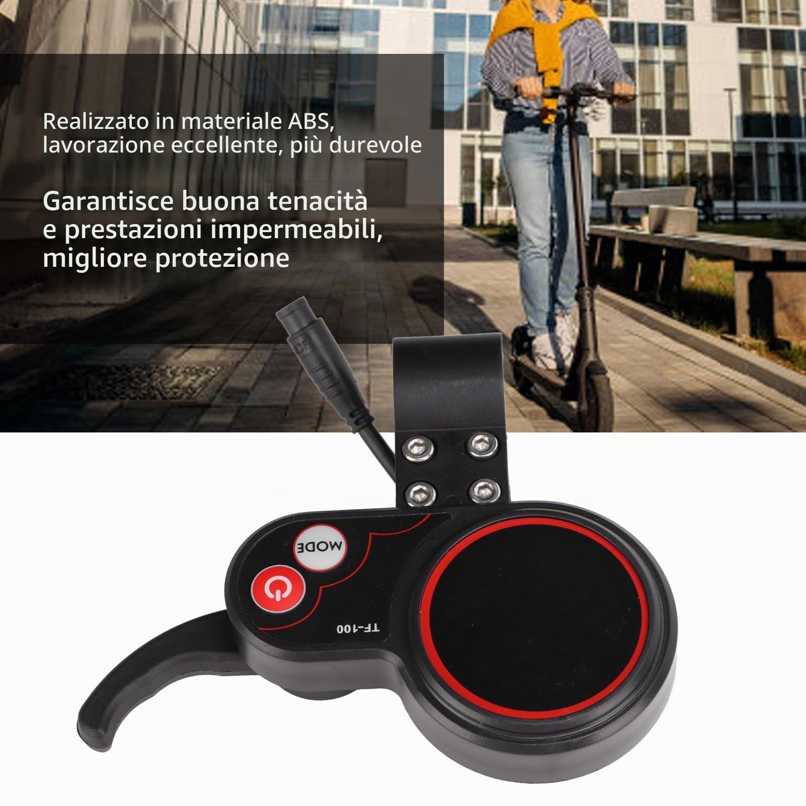 Acceleratore a Pollice per Scooter a 3 Livelli, Controller per Scooter Tf100, Pattini, Skateboard e Scooter 48 V TF-100 Display Strumento di Comunicazione a 6 Pin per Controller