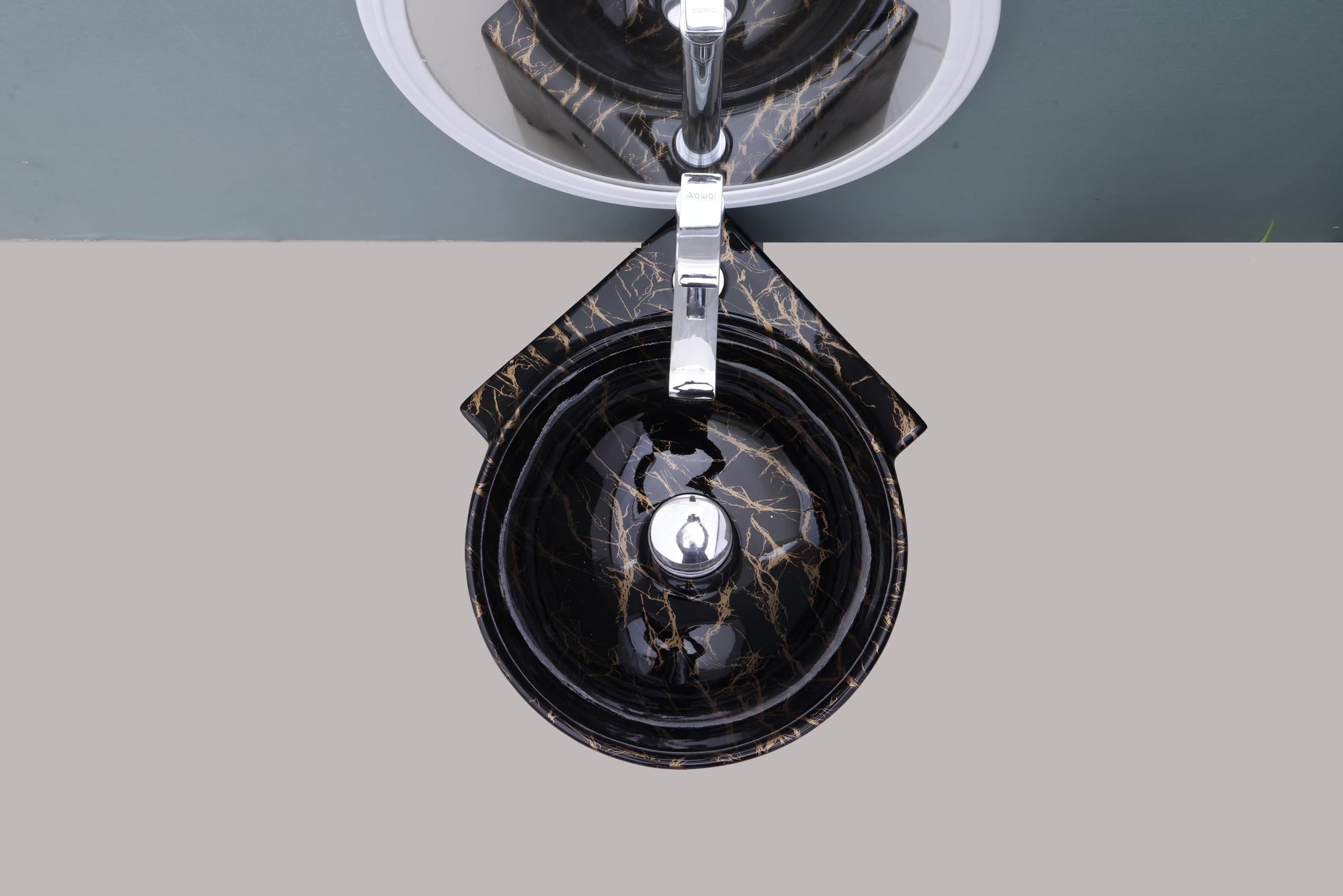 HISRE Wall Mounted Wash Basin for Bathroom | Ceramic Wash Basin Wall Hung Small Corner Wash Basin/Sink (Style - I), photo 4 of 5