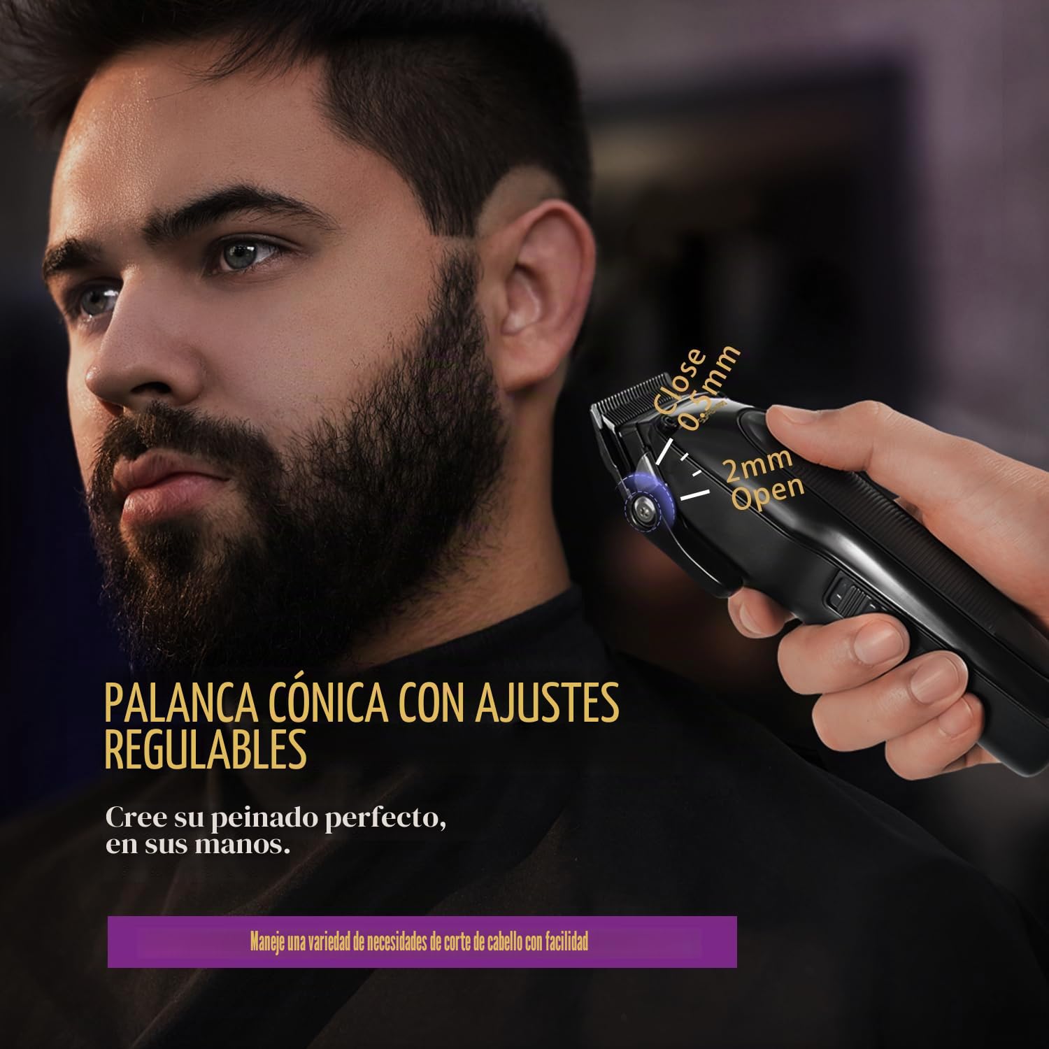 SUPRENT PRO Maquina de Cortar Pelo Hombre con Revestimiento DLC, Cortapelos Hombre sin Cable, Maquinilla Pelar, Profesional Cortadora de Pelo con Base de Carga