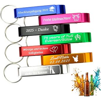 10-100 Personalised Bottle Opener Keyring Customisable Bottle Opener with Text and Logo Engraving Gift for Christmas Birthday Anniversary Wedding 30