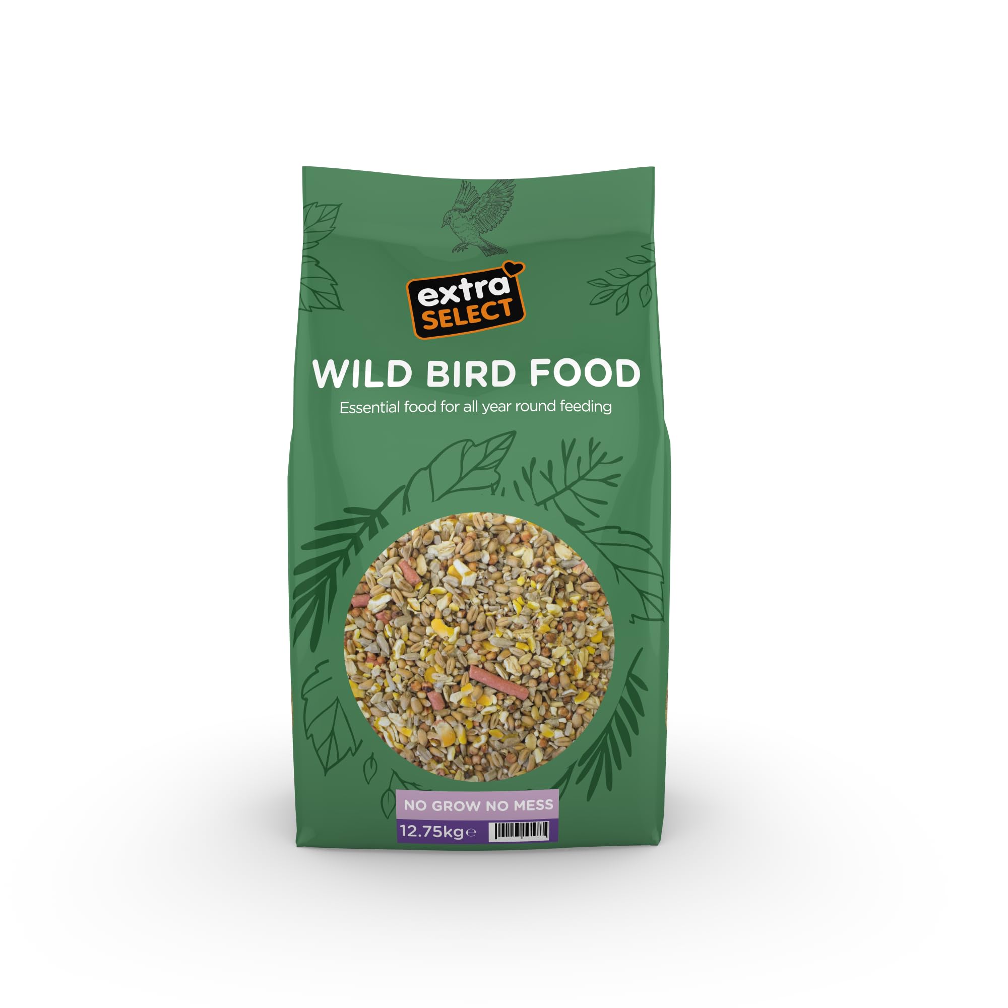 No Grow, No Mess Bird Seed Mix for Wild Birds: All Season Wild Bird Food, 100% Edible, No Waste Formula Birdseed - 12.75kg