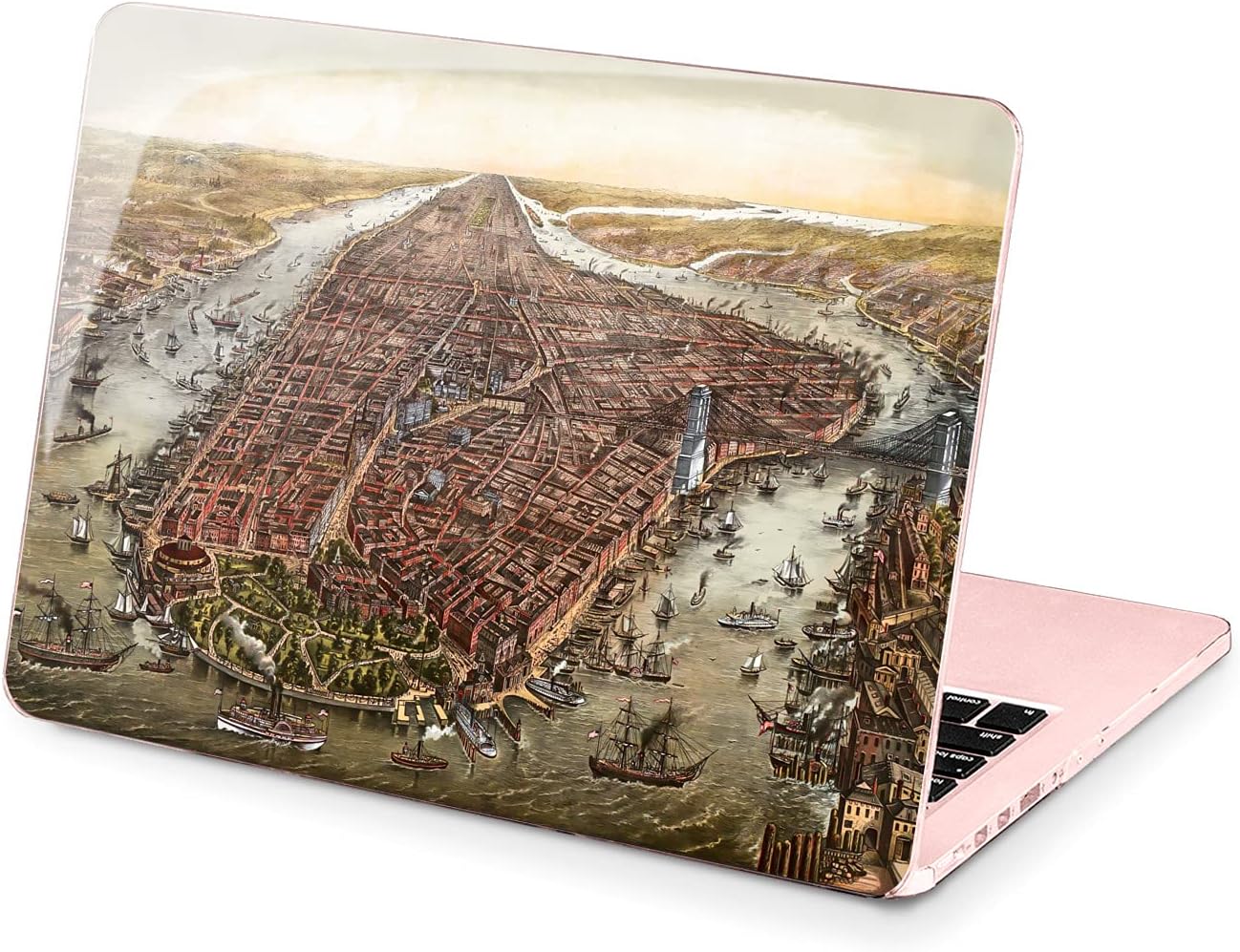 Hard Case Compatible for MacBook Pro 16 14 M3 M2 2023 M1 Pro 13 2022 Air 13 2021 Retina 2020 Mac 11 12 Ship City Laptop Vintage Antique Medieval Cover Design Nice Print Protective Historical