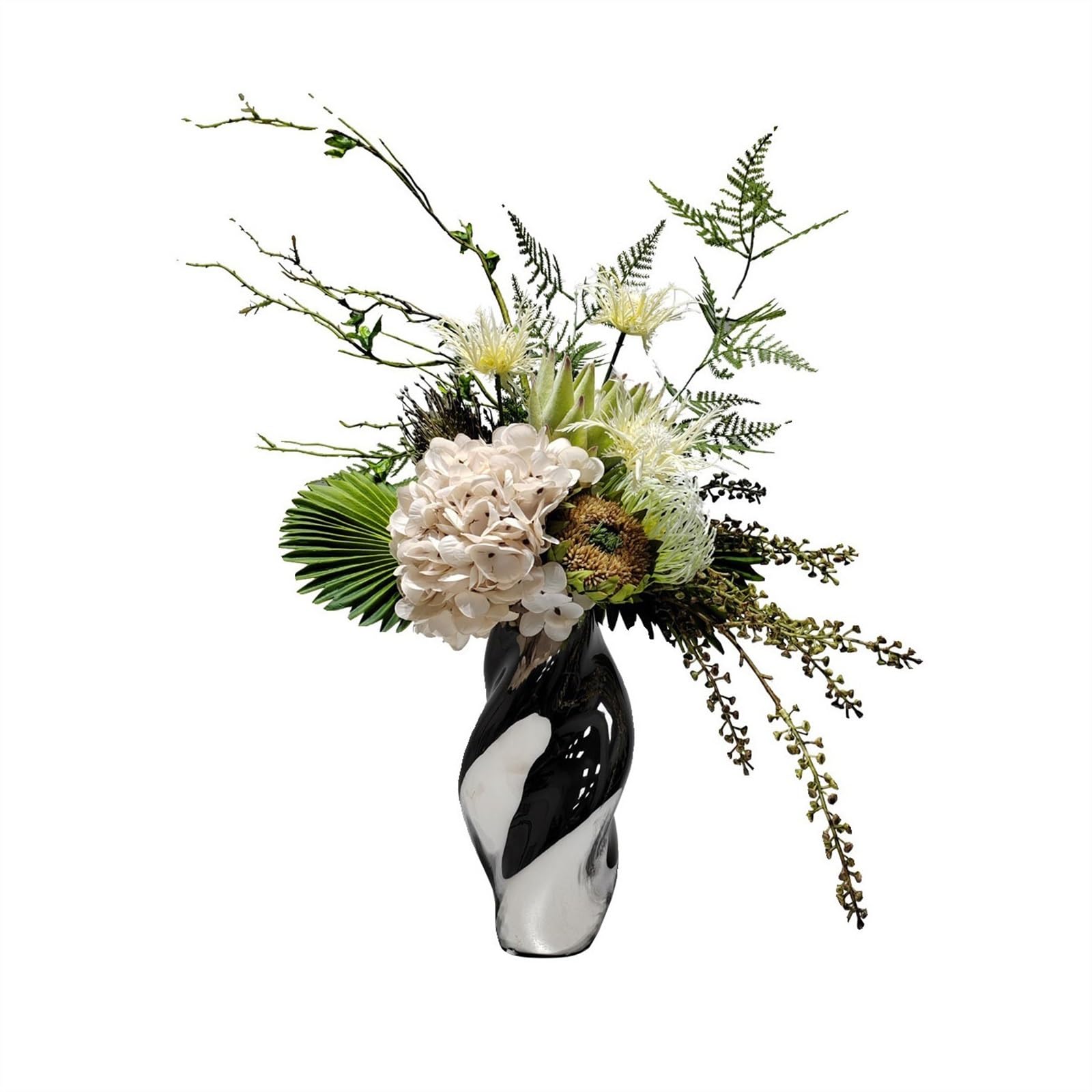 Bouquet de fleurs de simulation verte pour table basse et arrangement floral de salon