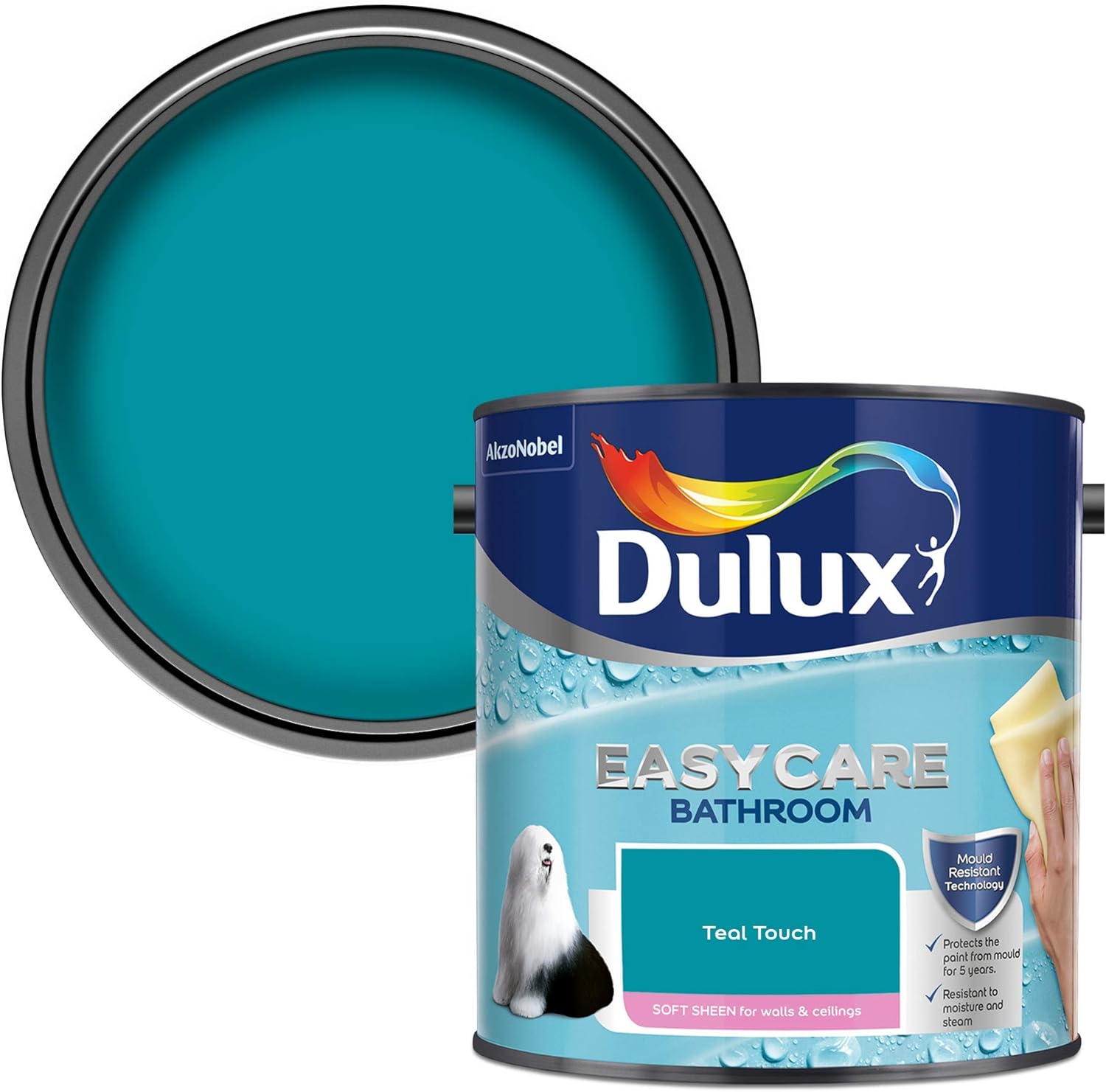 Dulux 500001 Easycare Bathroom Soft Sheen Emulsion Paint For Walls And