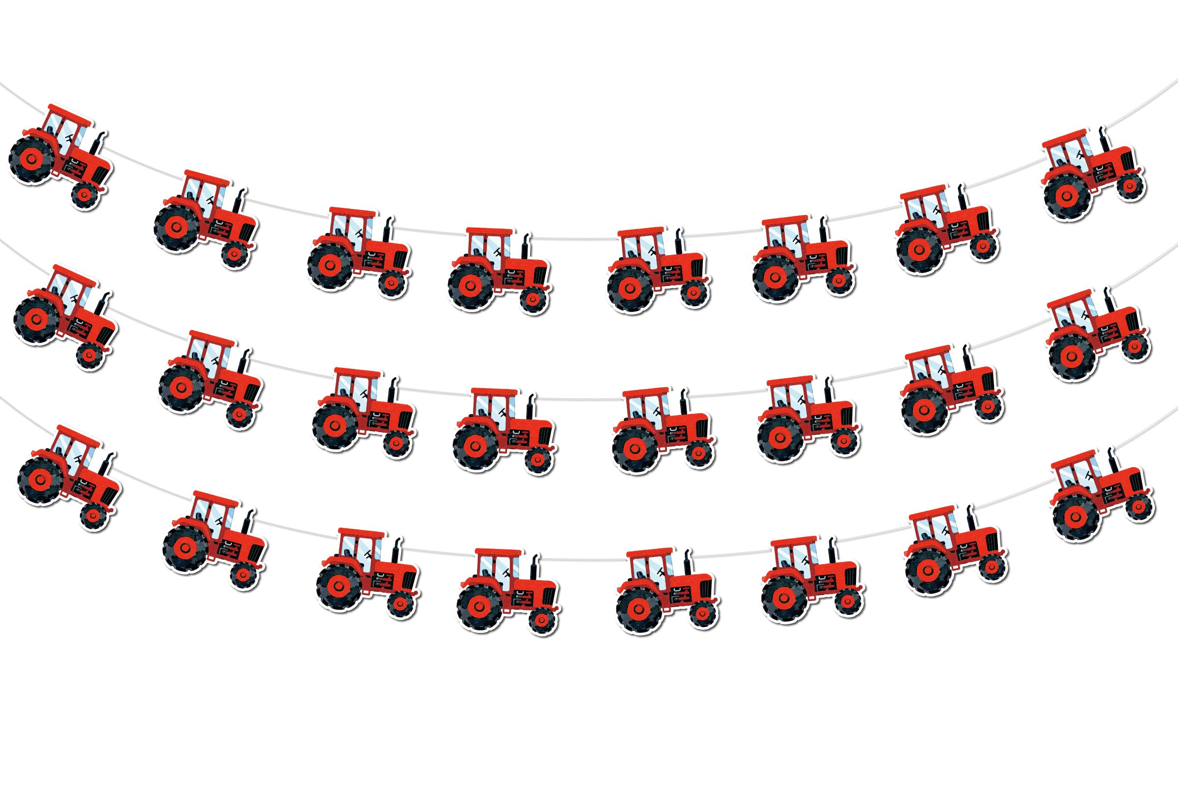 Bannière tracteur rouge pour fête prénatale et goûter anniversaire enfant