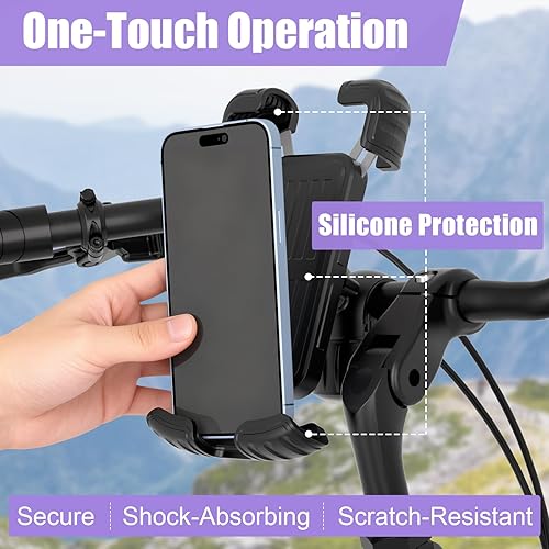 Miniatura 2 de Soporte para teléfono de bicicleta, soporte de teléfono para motocicleta, bloqueo 1S, protector de silicona, antigolpes, para iPhone, Samsung y