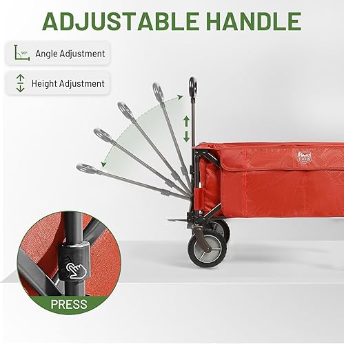 Miniatura 3 de TIMBER RIDGE Carro plegable para portón trasero, resistente, carrito de playa plegable, carrito de comestibles al aire libre con bolsillos laterales