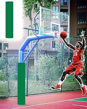 Wrap Around Basketball Pole Padding for Garage Basement Pole, Round Support Post Pad 4 5 6 8 Inch with All Goals Poles, Protective Return Pole WrapGreen,Dia 3.5in/0.3ft/8.9cm