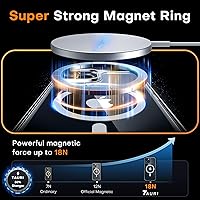 Vista 2 de TAURI - Funda magnética y delgada para iPhone 13 de 6.1 pulgadas, 3 en 1, no se pone amarilla, compatible con MagSafe, con 2 protectores