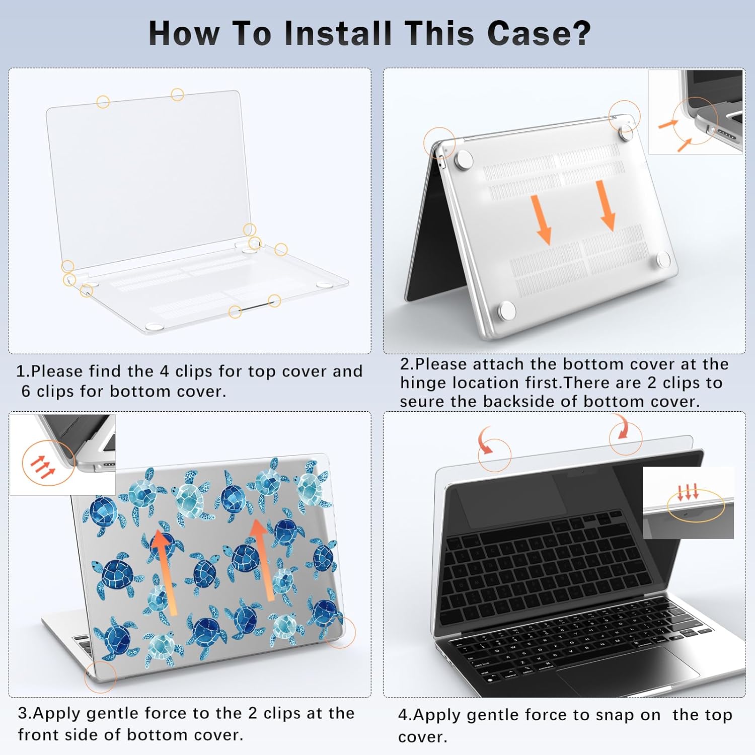 Compatible with MacBook Air 13 inch Case M1 A2337 A2179 A1932 2022 2021 2020 2019 2018 Release, Cute Blue Sea Turtle Protective Hard Shell Matte Cover for MacBook Air 13.3 inch
