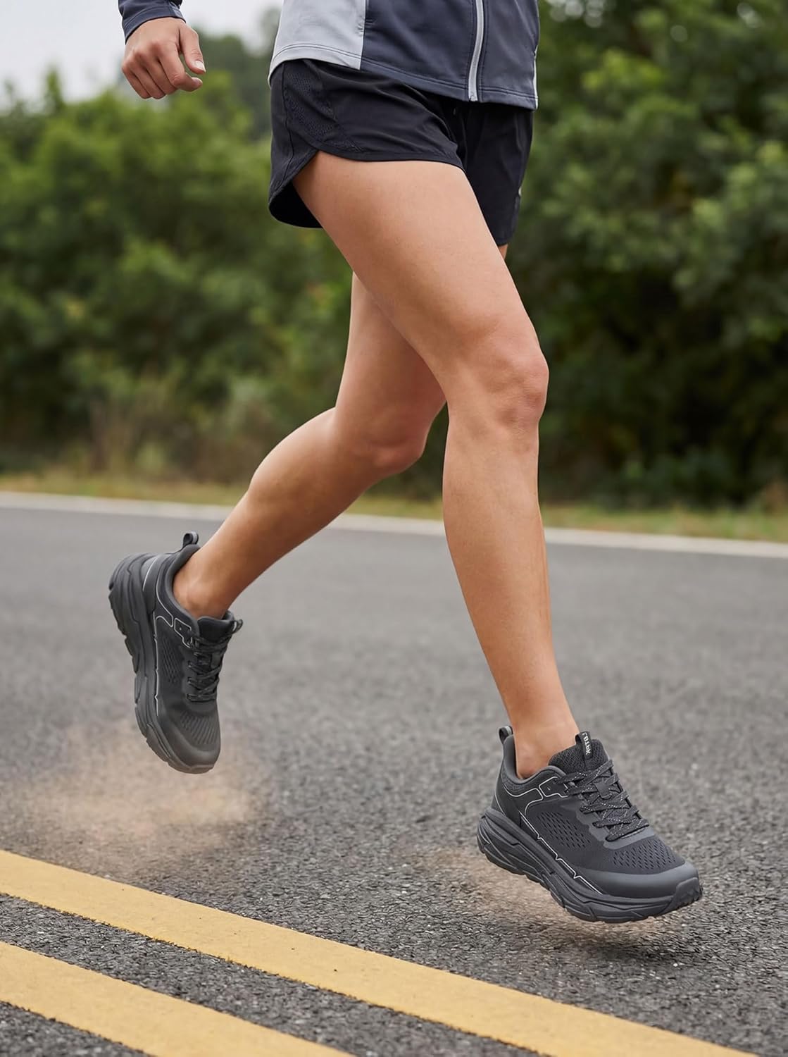 Women's Lightweight Walking & Running Shoes - Breathable Non Slip Sneakers with Cushioned Comfort for Gym, Tennis, Workout Black/White