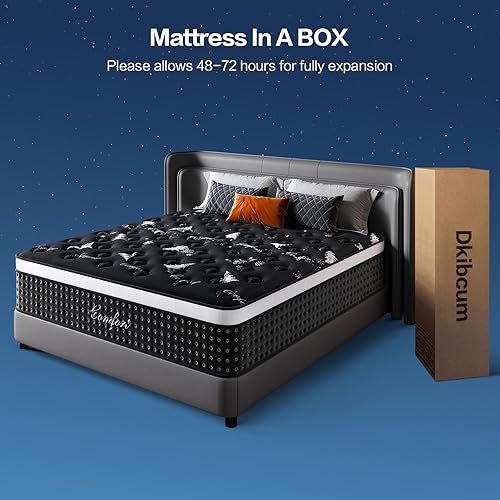 Miniatura 9 de Colchón Queen de 12 pulgadas en caja, cómodo de doble cara, firmeza media y felpa, colchón de espuma viscoelástica para alivio de presión y sueño