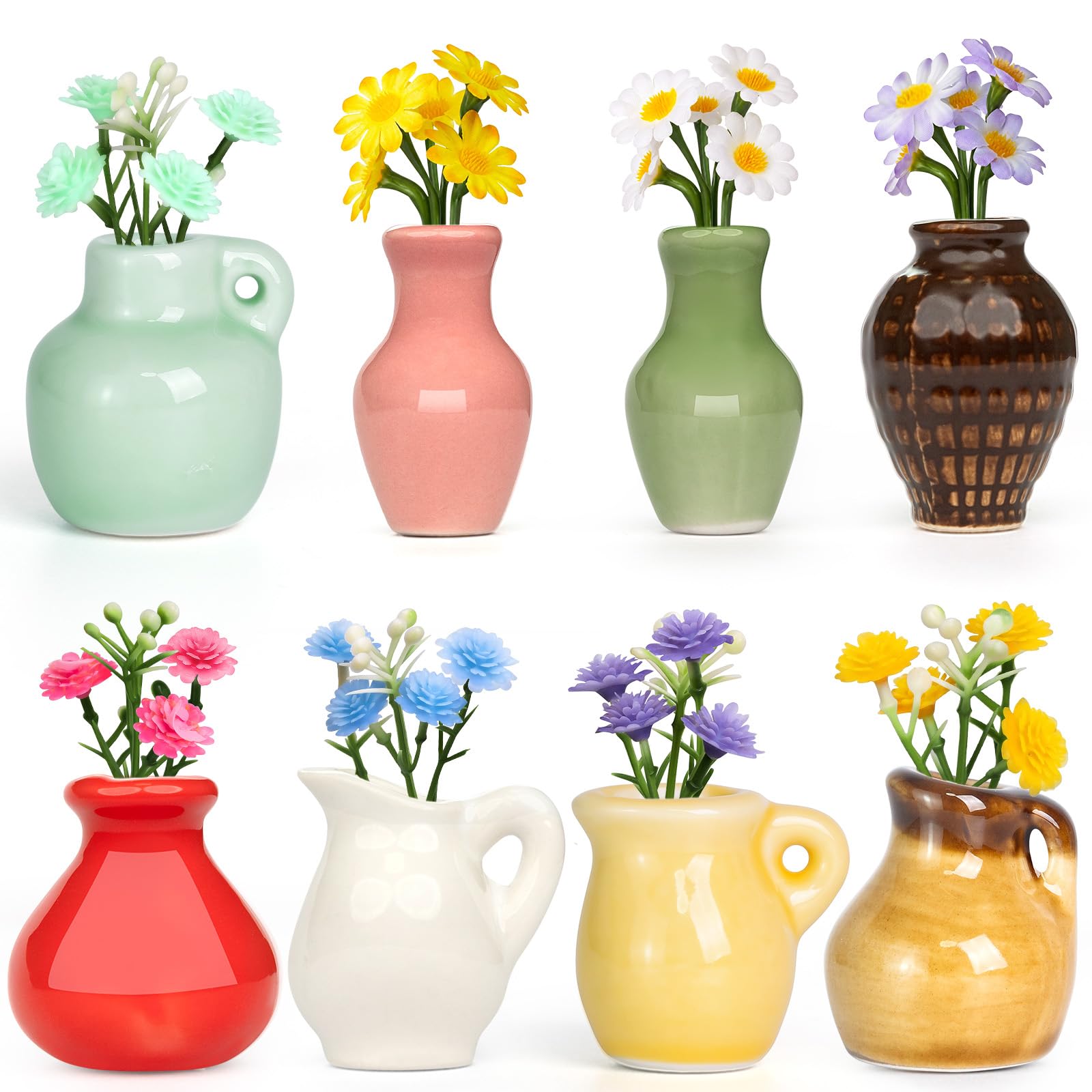 Amazon.com: Samlior 8PCS Mini Ceramic Vase Fridge Magnets, Cute
