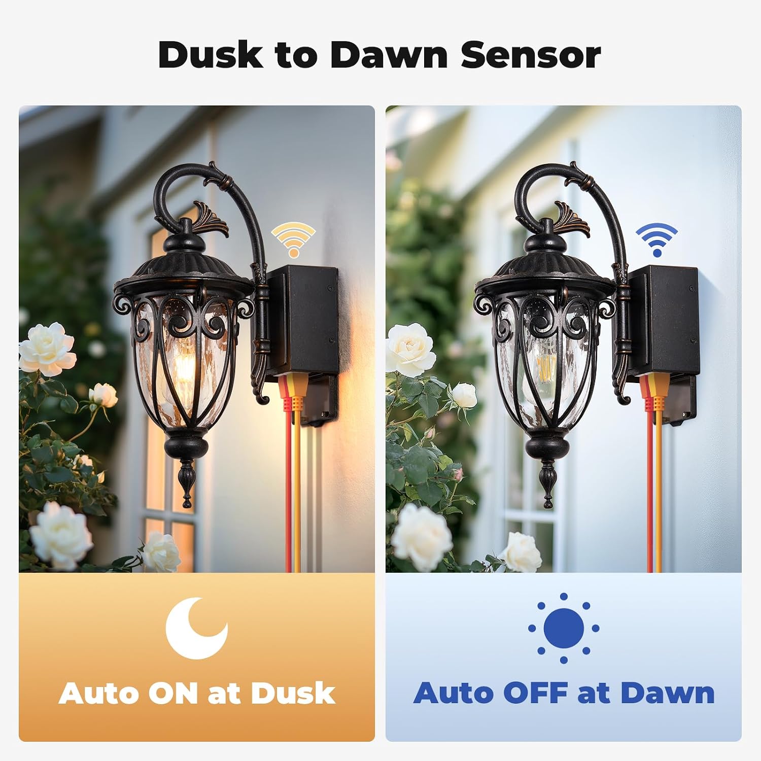 18.6" H Porch Light with GFCI Outlet, Dusk to Dawn Outdoor Light with Outlet, Bronze Waterproof Outdoor Light Fixture, 100% Aluminum Front Porch Lantern for House, Garden, Doorway, Garage,