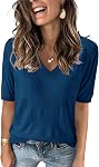 Arach&Cloz Women's V-Neck Short Sleeve Special Rib Knitted Pattern Casual Tops Sweater Spring Summer 2026