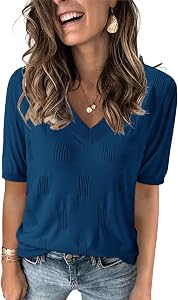Arach&Cloz Women's V-Neck Short Sleeve Special Rib Knitted Pattern Casual Tops Sweater Spring Summer 2026