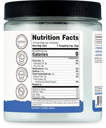 Nutricost Allulose Sweetener (1 LB) KETO Sugar, 0 Calorie, Low Carb | Natural Sugar Alternative, Crystalline Powder