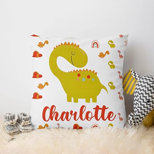 Miniatura 7 de Juego de ropa de cama personalizado para cuna de dinosaurio con nombre para niña, juegos de cuna de 5 piezas con nombre personalizado para niños