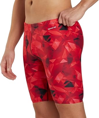 Sporti Mens Athletic Jammer Swimsuit, Stylish Patterns Racing Swimwear
