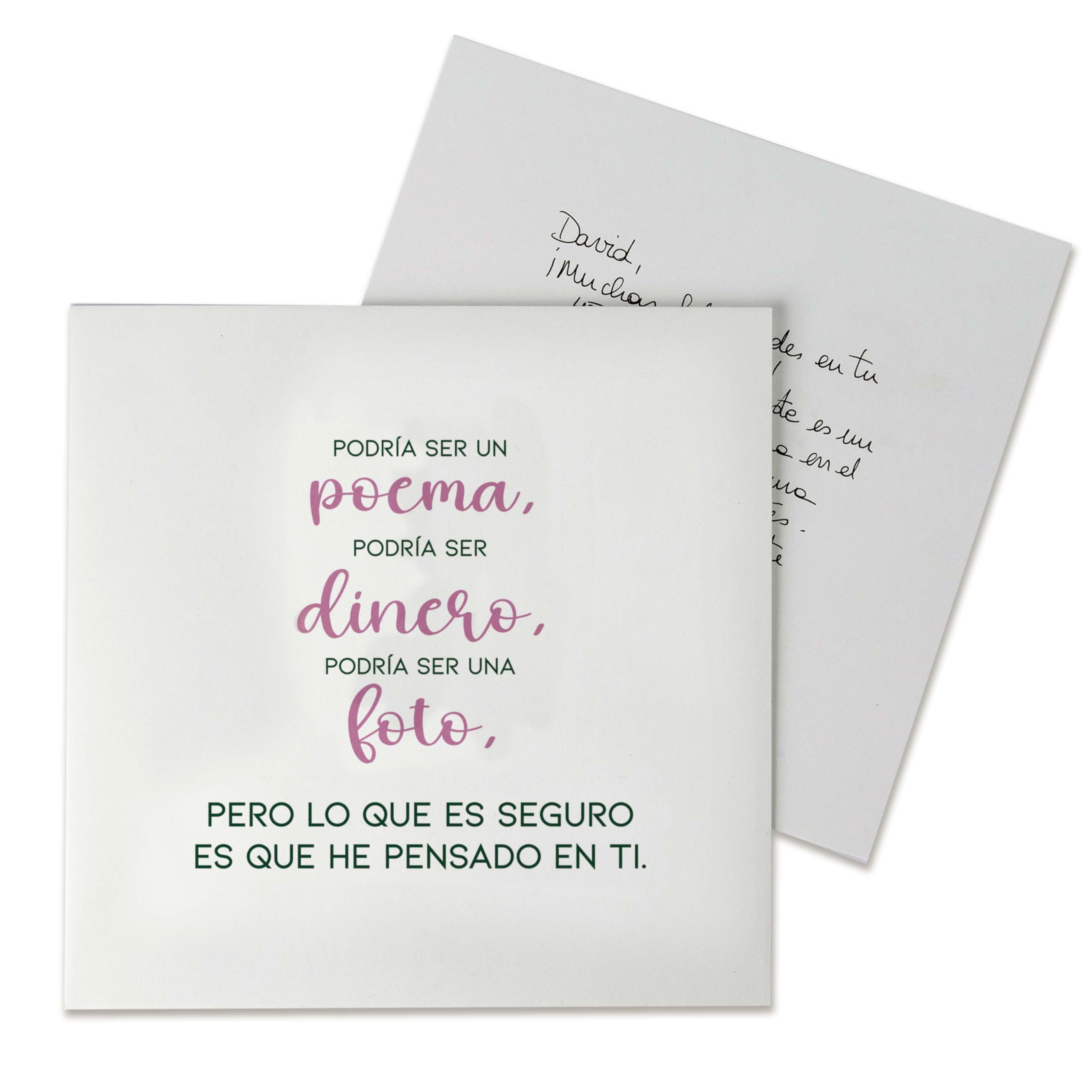 Mopec X39.1 Pack de 25 Vales Regalo color verde y rosa mensaje He pensado...