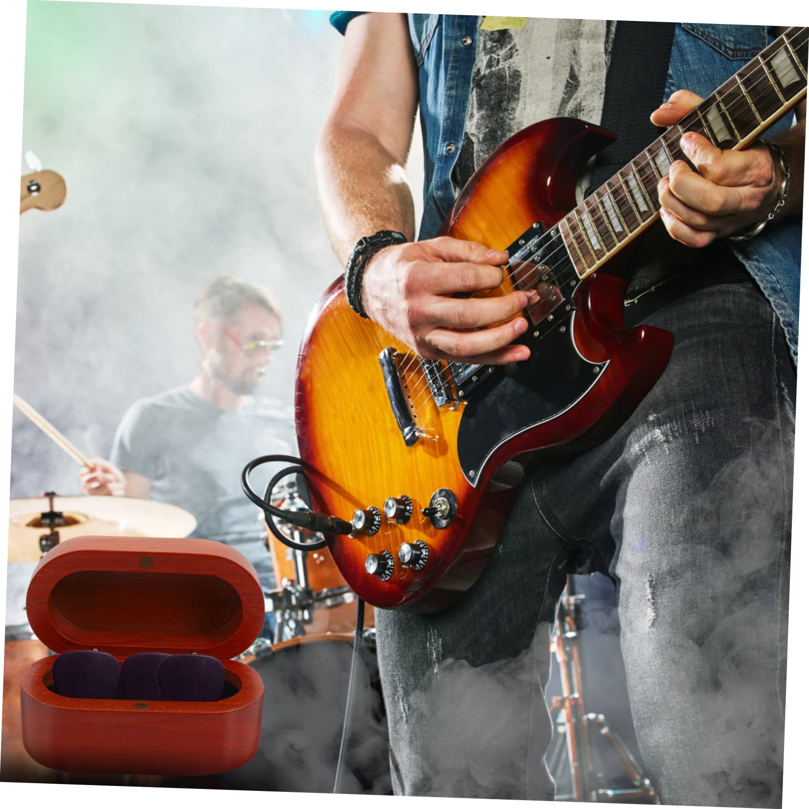 ibasenice 4stücke Guitar Picks Aufbewahrungsbox Teiliges Aus Kompakte Und Tragbare Plectrum-Organizer Und Geeignet Für Gitarristen Schützt Und Sortiert Ihre Picks