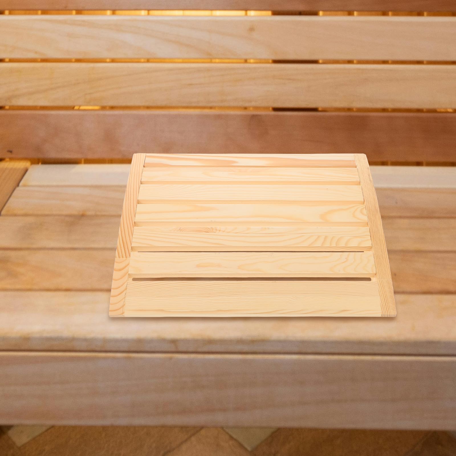 SUPVOX Coussin de Sauna en Bois Naturel avec Appui-tête – Coussin Ergonomique pour Le Soutien de la Nuque et des lombaires, Accessoires de Spa pour hammam et