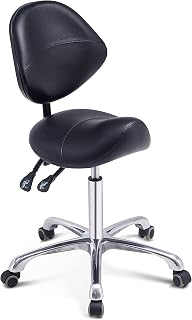 Grace&Grace Professional Saddle Stool Series Hydraulic Swivel Comfortable Ergonomic with Heavy Duty Metal Base for Clinic Dentist Spa Massage Salons Studio