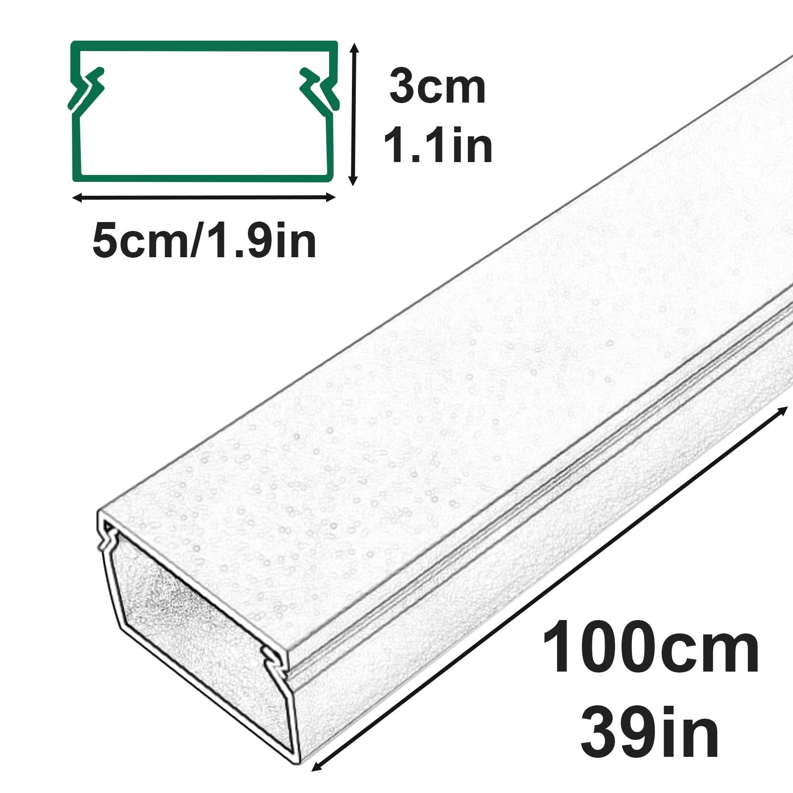 Passe Cable Sol en Alliage D'aluminium,Fixation par Clips, Plusieurs Tailles Disponibles, Goulotte Passe Cable pour La Maison, Le Bureau(Black,5x3cm/1.9x1.1in)